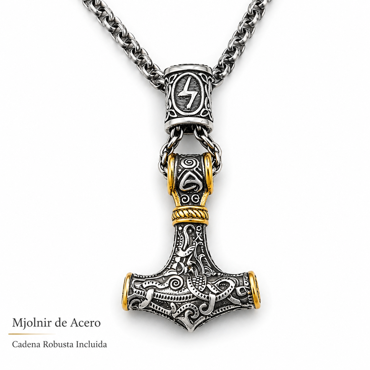 Colgante Mjolnir Vikingo — Símbolo de Fuerza y Protección