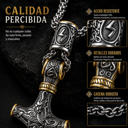 Colgante Mjolnir Vikingo — Símbolo de Fuerza y Protección