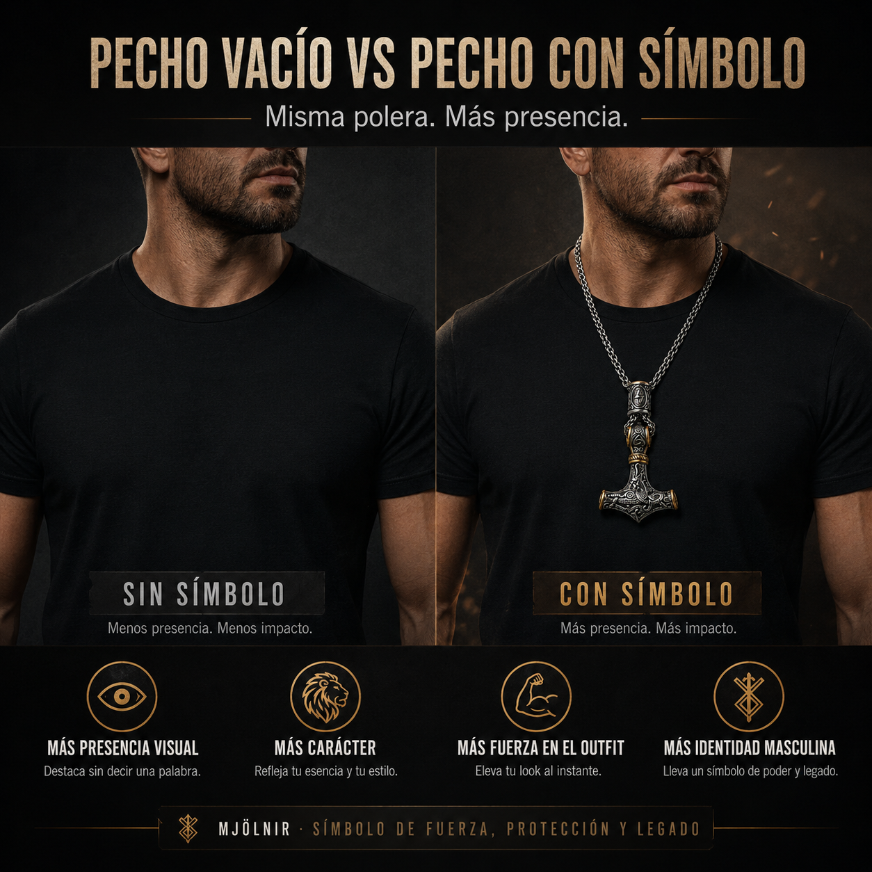 Colgante Mjolnir Vikingo — Símbolo de Fuerza y Protección